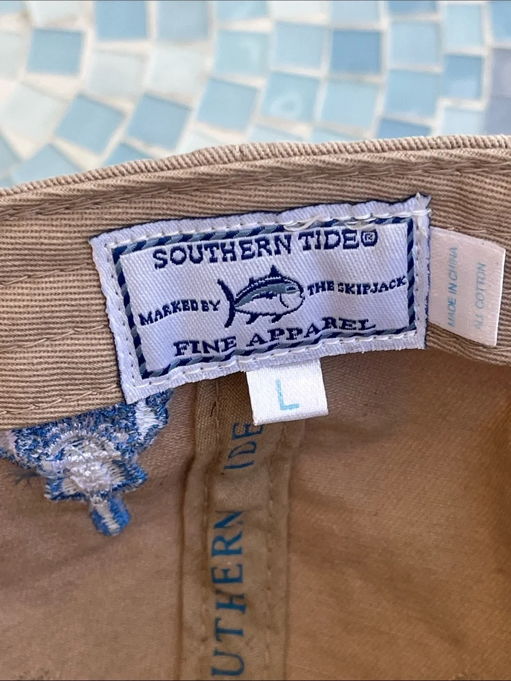 Southern‎ Tide Skipjack Khaki Adjustable Baseball Hat Cap Embroidered Logo